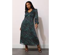 Yours London Curve Metallic Animal Maxi Dress - Women's - Plus Size Curve Black