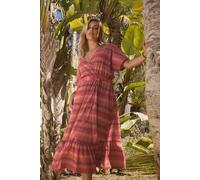 Yours Curve Rust Orange Zig Zag Metallic Wrap Dress - Women's - Plus Size Curve