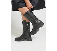Yours - Mid Calf Wedge Boots In Wide E & Extra Wide Eee Fit - Women's
