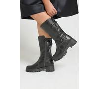 Yours - Mid Calf Wedge Boots In Wide E & Extra Wide Eee Fit - Women's