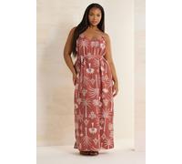 Yours Midaxi Cami Dress In Burnt Orange Burnt Orange 20