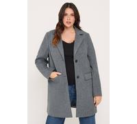 Yours Women's Midi Coat in Grey | Size: 20