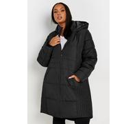 Yours Midi Padded Coat In Black Black 30-32
