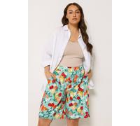 Yours Mixed Fruit Textured Shorts In Mint Mint 30-32