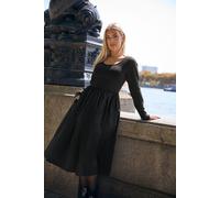 Yours Women's Mixed Rib Midaxi Dress in Black | Size: 16 Yours Black 16