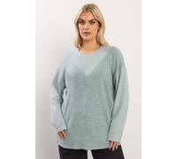 Yours Mixed Ribbed Jumper In Light Green Light Green 20