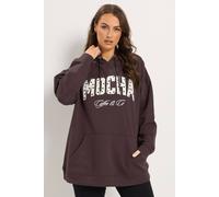 Yours Women's 'Mocha' Spot Hoodie in Brown | Size: 18/20