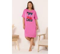 Yours Women's 'Mon Cheri' Sleep Tee Nightdress in Pink | Size: 26-28 Yours Pink 26-28