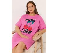 Yours 'mon Cheri' Sleep Tee Nightdress In Pink Pink 22-24