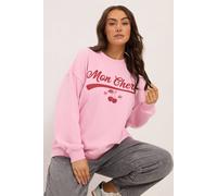Yours Women's 'Mon Cheri' Sweatshirt in Pink | Size: 26/28