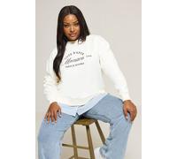 Yours Women's 'Monaco' 2-In-1 Sweatshirt in Cream | Size: 14 Yours Cream 14