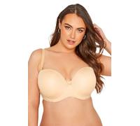 Yours Moulded Underwired Full Cup Multiway Bra with Removable Straps - Women's - Plus Size Curve Nude