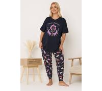 Yours Women's 'Mystic Midnight' Cuffed Pyjama Set | Size: 34-36 Yours Multicolor 34-36
