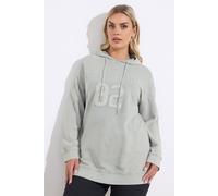 Yours 'new York' Embroidered Slogan Hoodie In Light Grey Light Grey 22-24