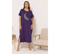 Yours 'night Sky' Midaxi Nightdress In Purple Purple 26-28