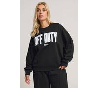 Yours 'off Duty' Slogan Sweatshirt In Black Black 18