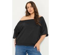Yours Off Shoulder Sweatshirt In Black Black