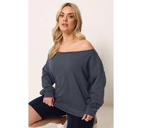 Yours Off Shoulder Sweatshirt In Dark Navy Dark Navy 26-28