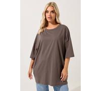 Yours Oversized Boxy T-Shirt In Brown Brown 14