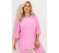 Yours Curve Oversized Boxy T-Shirt - Women's - Plus Size Curve Pink