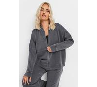 Oversized Sweat Bomber Jacket Yours Grey 16