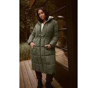 Yours Padded Midi Puffer Coat In Green Green 14