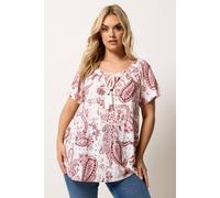 Yours Curve Pink Paisley Broderie Anglaise Top - Women's - Plus Size Curve