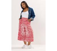 Yours Curve Paisley Midaxi Culottes - Women's - Plus Size Curve Red