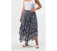 Yours Women's Paisley Hanky Hem Skirt in Dark Navy | Size: 26-28 Yours Dark Navy 26-28