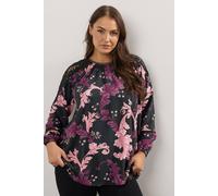 Yours Curve Paisley Lace Insert Blouse - Women's - Plus Size Curve Black