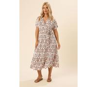 Yours Paisley Print Midaxi Wrap Dress In White White 26-28