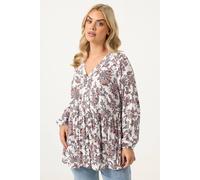 Yours Women's Paisley Print Ruffle Blouse | Size: 18 Yours Multicolor 18