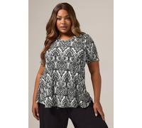 Yours Curve Paisley Print Swing Top - Women's - Plus Size Curve White