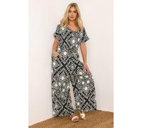 Yours Curve & White Paisley Print Wide Leg Jumpsuit - Women's - Plus Size Curve