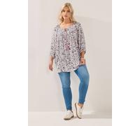 Yours Paisley Sequin Tie Neck Top Multi