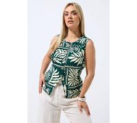 Yours Palm Leaf Waistcoat In Emerald Emerald