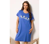 Yours Women's Panda Dipped Back Nightdress in Cobalt | Size: 22-24 Yours Cobalt 22-24