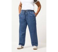 Yours Women's Paperbag Straight Leg Jeans in Mid Blue | Size: 14