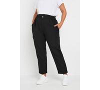 Yours Paperbag Waist Cargo Trousers In Black Black 18