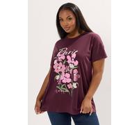 Yours 'paris' Floral Graphic T-Shirt In Purple Purple 20
