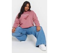Yours 'paris Mon Amour' Embroidered Sweatshirt In Pink Pink 16