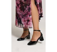 Yours Patent Block Mary Jane Heels In Black Black 9EEE