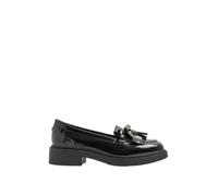 Yours Women's Patent Bow Detail Loafers In Wide E & Extra Wide EEE Fit in Black | Size: 4E