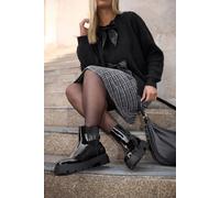 Yours Patent Chunky Chelsea Boots In Black Black 6EEE