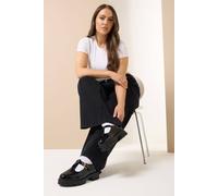 Yours Patent Chunky T-Bar Mary Janes In Black Black 9EEE