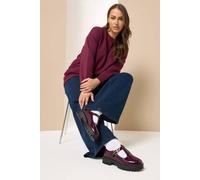Yours Patent Chunky T-Bar Mary Janes In Burgundy Burgundy 7EEE