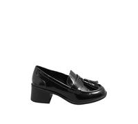 Yours - Patent Heeled Tassel Loafers in Extra Wide Eee Fit - Women's Black