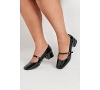 Yours - Patent Mary Jane Block Heels in Extra Wide Eee Fit - Women's Black