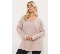 Pearl Embellished Drop Shoulder Jumper Yours Pink 14