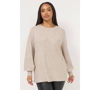 Yours Pearl Embellished Jumper In Natural Natural 16